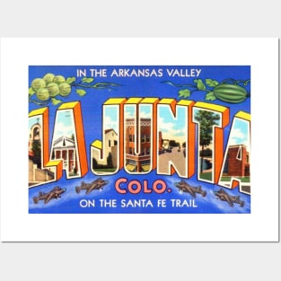 Greetings from La Junta, Colorado - Vintage Large Letter Postcard Posters and Art